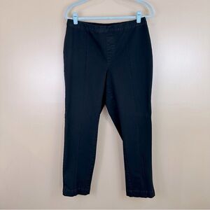 Isaac Mizrahi Black Pintuck Ankle Elastic Waist Stretch Pull On Pants 16 Tall